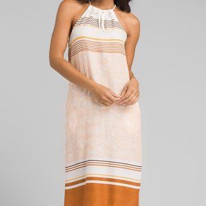 Peach Canopy Parisol Halter Midi Dress